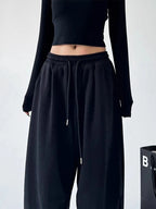 Wide Leg Sweatpants Women  Baggy Oversize High Waist Drawstring
