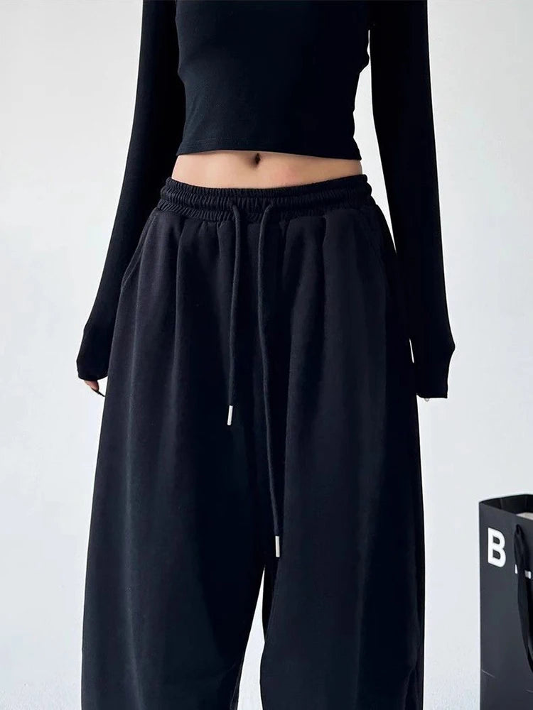 Wide Leg Sweatpants Women  Baggy Oversize High Waist Drawstring