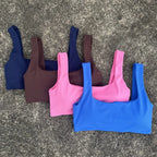 Solid Color Hollow back shoulder strap Underwear Women  Fitness sport Bra Top