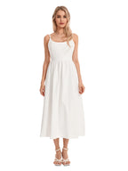 Womens Midi Dress Spaghetti Strap