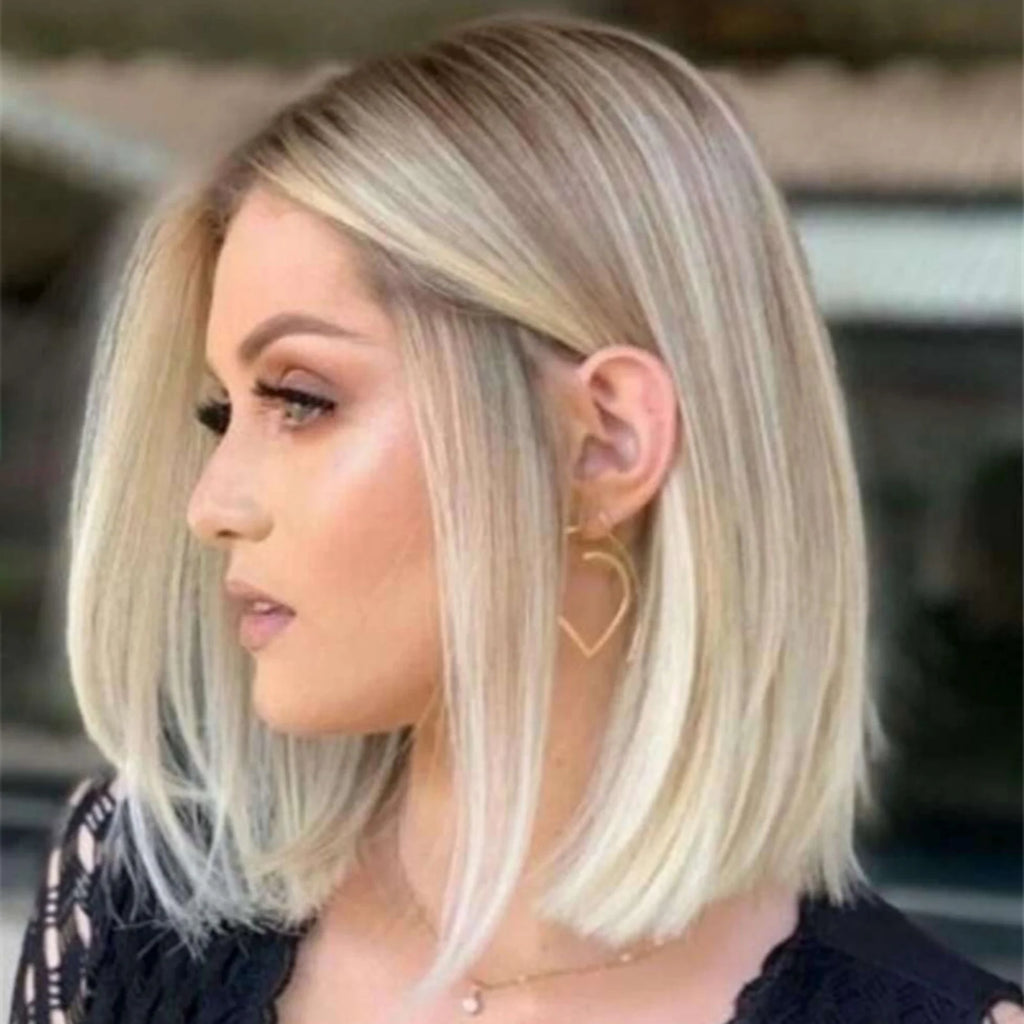 Women's Short Straight Wig Full Headgear Wig 
Soft Breathable Not Hurt Hair Odorless Wig for Woman Girls Daily Use Hair Styling