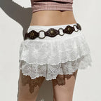 Lace Tulle Fairycore Micro Boho Skirt