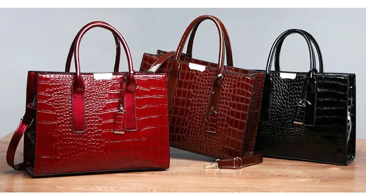 Crocodile Print Women Handbags Purse Tote