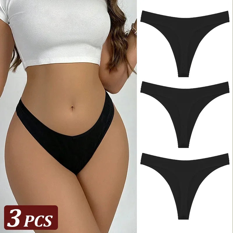 3Pcs/Set Seamless Thong Cotton Panties