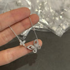 Moissanite Butterfly Fashion Women's Necklace