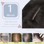 Long Wave Hair Topper for Women 22Inch Long Curly Hairpiece With Side Bangs 360° 
3D Toppers For Thinning Hair