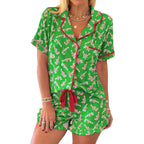 Womens Summer Pajamas  Elastic Waisted Shorts