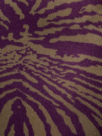 Purple & Beige Zebra Print Knitted Halter Maxi