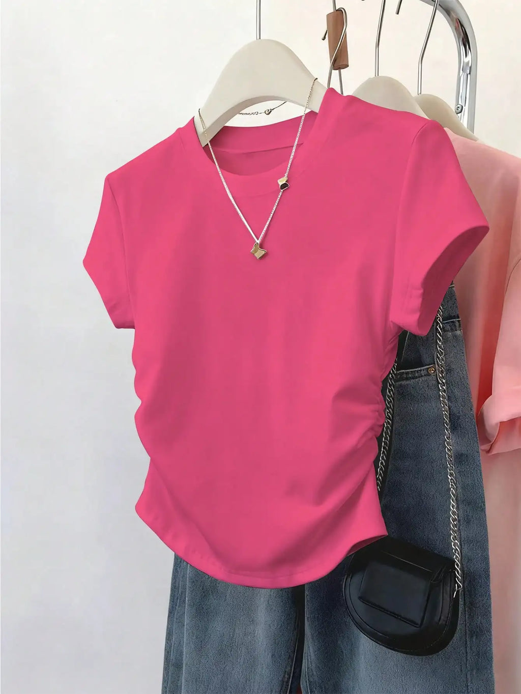Women's Short Sleeve T-Shirt with Side Ruching