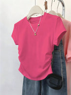 Women's Short Sleeve T-Shirt with Side Ruching