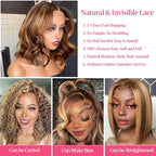 Human Hair Wigs For White Women Bob Lace Front Wig Body Wave Wig For White Women
 Long Curly Hair Front Lace Wig Diy Decorations