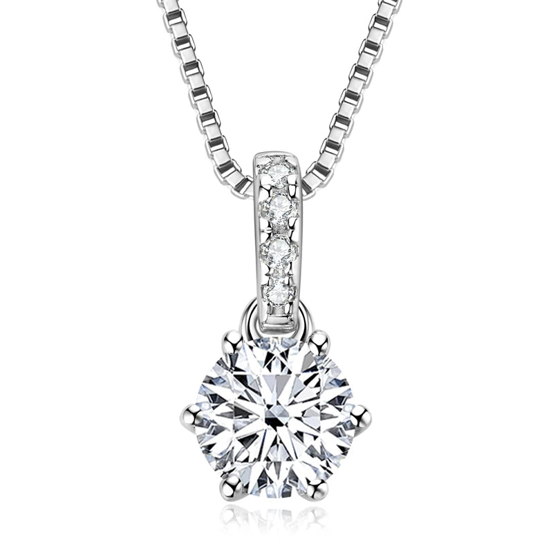 1CT 2CT Moissanite Diamond Pendant Necklace