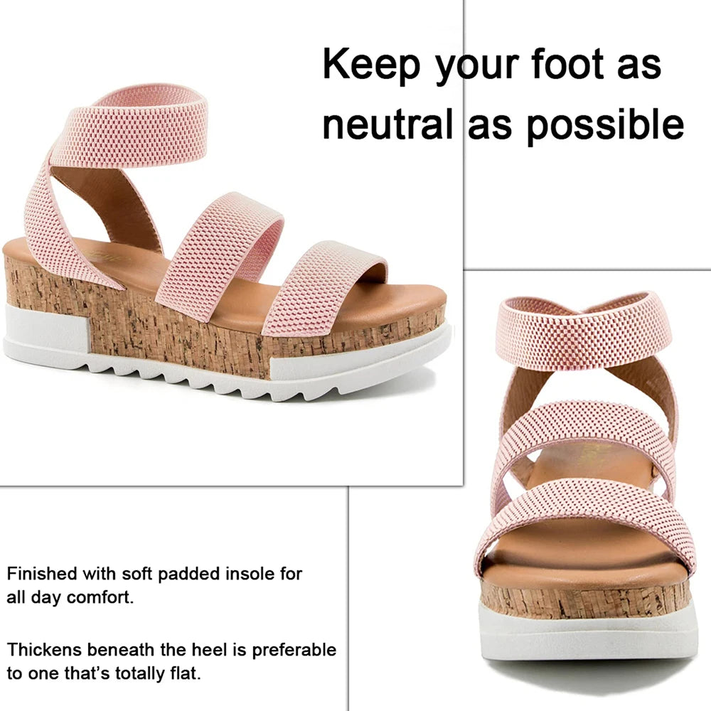 Summer Women's Sandals Platform Wedge Shoe cork
