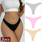 3Pcs/Set Seamless Thong Cotton Panties