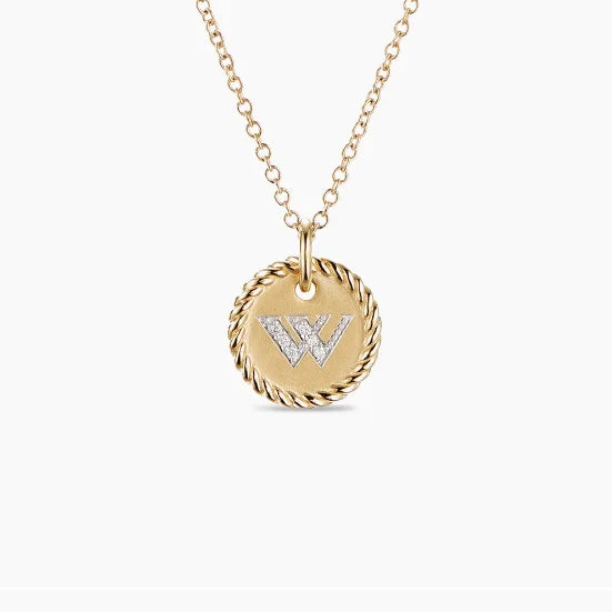 DY Simple Gold Color Letter Pendant Necklace