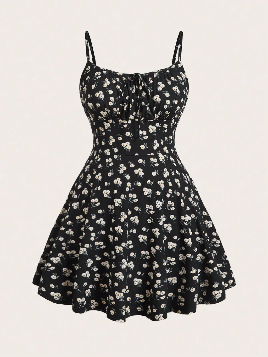 floral elegant thin strap camisole dress