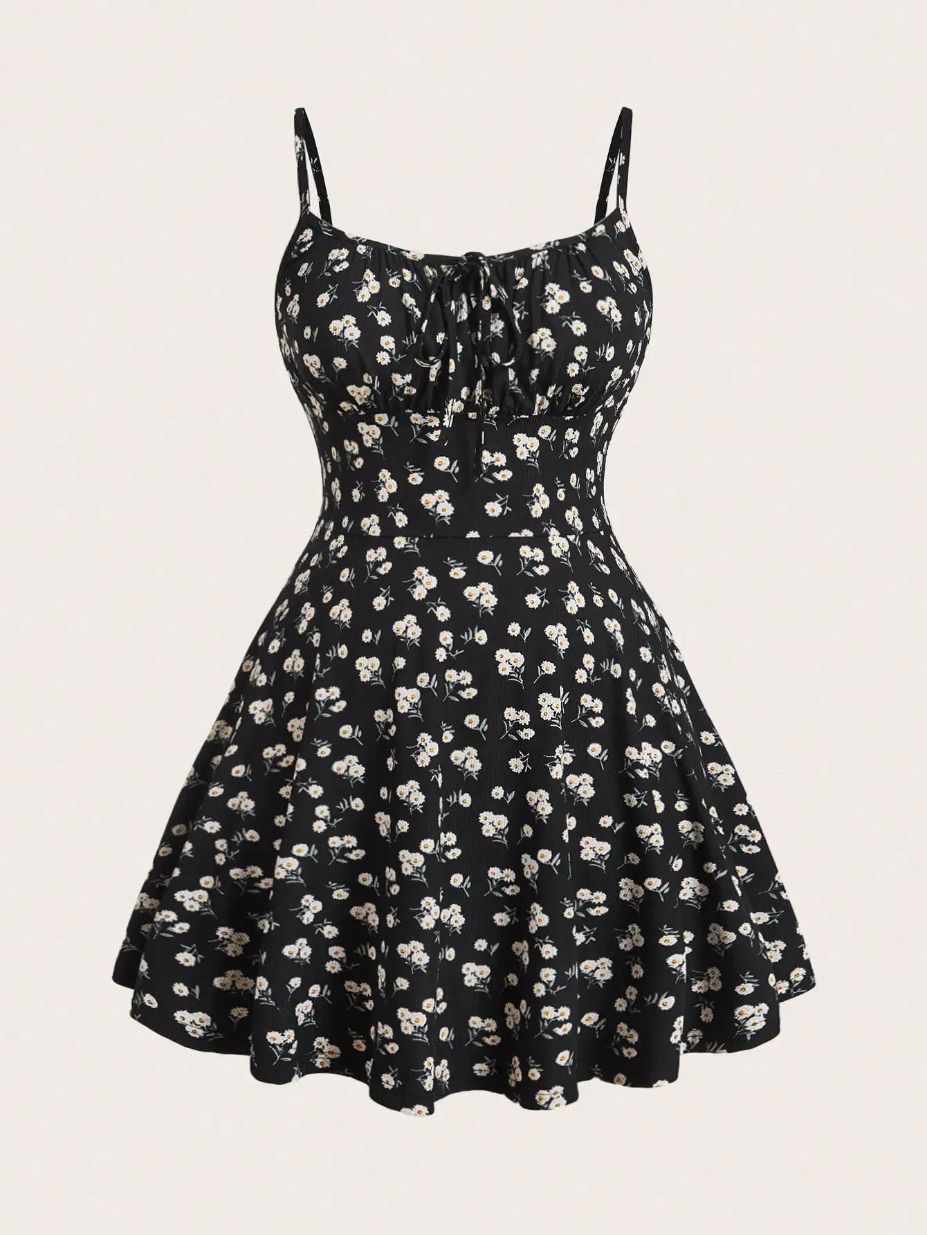 floral elegant thin strap camisole dress