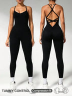 Women's Black Compression Jumpsuit
