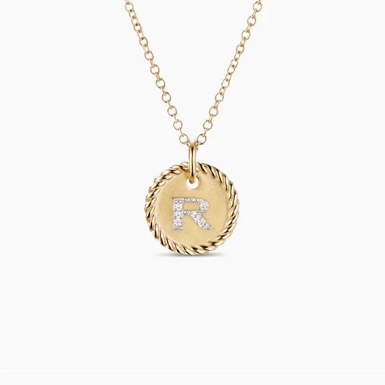 DY Simple Gold Color Letter Pendant Necklace