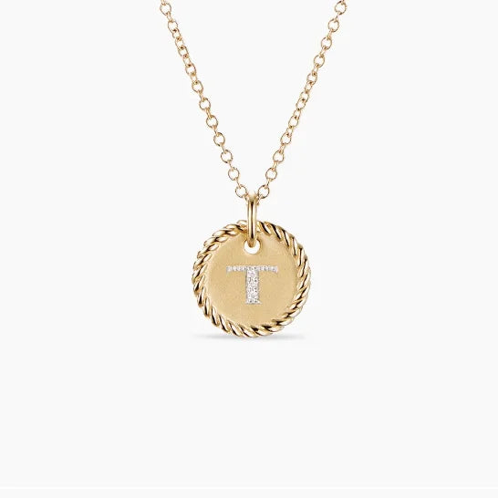 DY Simple Gold Color Letter Pendant Necklace