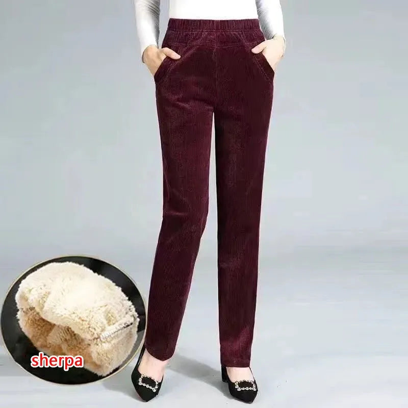 Thick Fleece  Women's Corduroy Warm pants