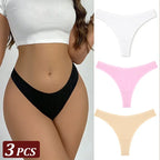 3Pcs/Set Seamless Thong Cotton Panties