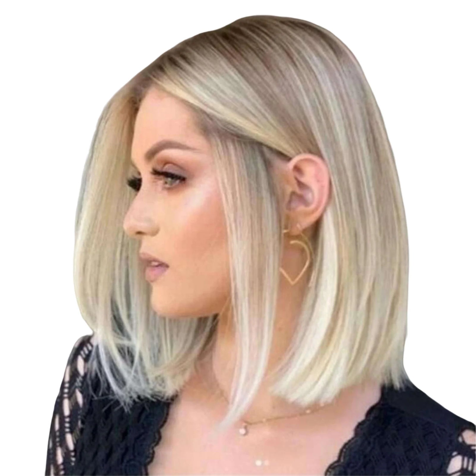 Women's Short Straight Wig Full Headgear Wig 
Soft Breathable Not Hurt Hair Odorless Wig for Woman Girls Daily Use Hair Styling