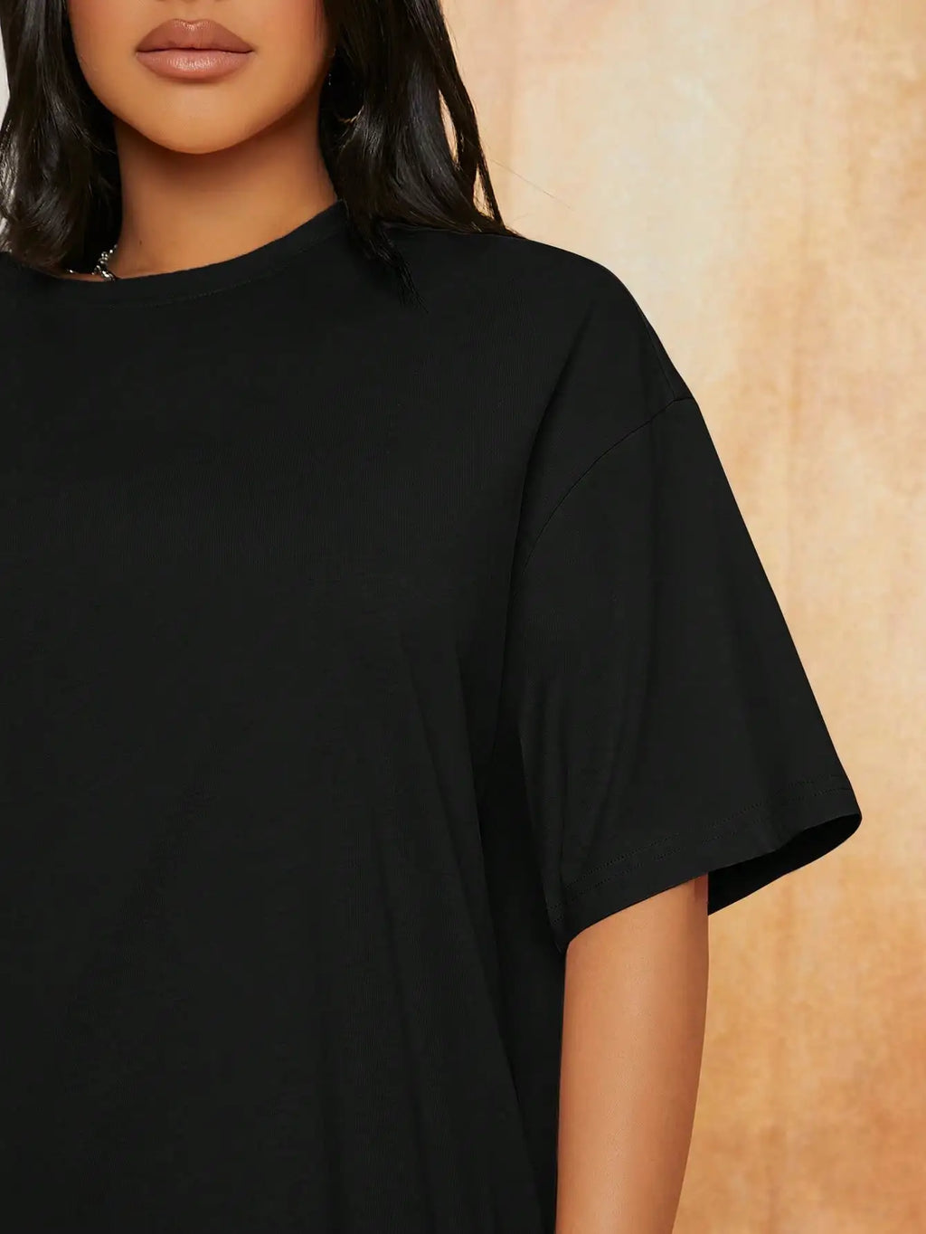 Oversized Cotton Drop Shoulder T-Shirt for Women