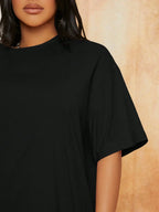 Oversized Cotton Drop Shoulder T-Shirt for Women