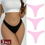 3Pcs/Set Seamless Thong Cotton Panties