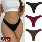 3Pcs/Set Seamless Thong Cotton Panties