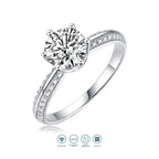1ct 2ct 3ct Moissanite Ring 925 Sterling Silver 18K Gold Plated