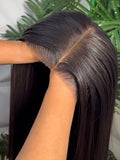 Human Hair Brazilian 4x4 Glueless Put on and go Wig
 36 38 40 Inch 13x4 13x6 HD Transparent Bone Straight Lace Frontal