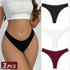 3Pcs/Set Seamless Thong Cotton Panties