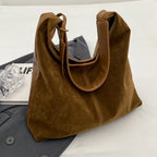 Women Suede Tote Bag Magnetic Closure