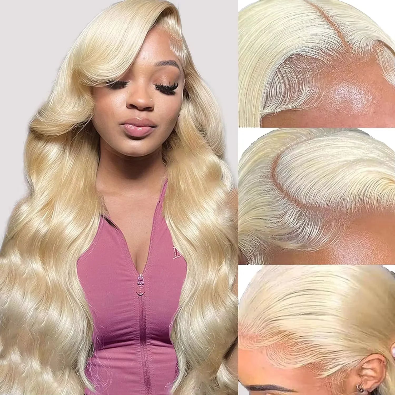 40 Inch Blonde Body Wave Human Hair Wigs 613 Hd Lace Frontal Wig 13x6 
 Bone Straight Lace Front Wig Colored 100% Human Hair