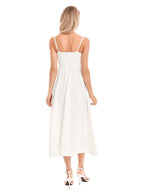 Womens Midi Dress Spaghetti Strap