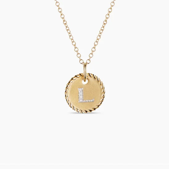 DY Simple Gold Color Letter Pendant Necklace