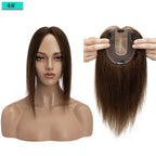 10x12cm Women Human Hair Toppers Silk Base Straight
 4 Clips In Hair Piece Brown Blonde