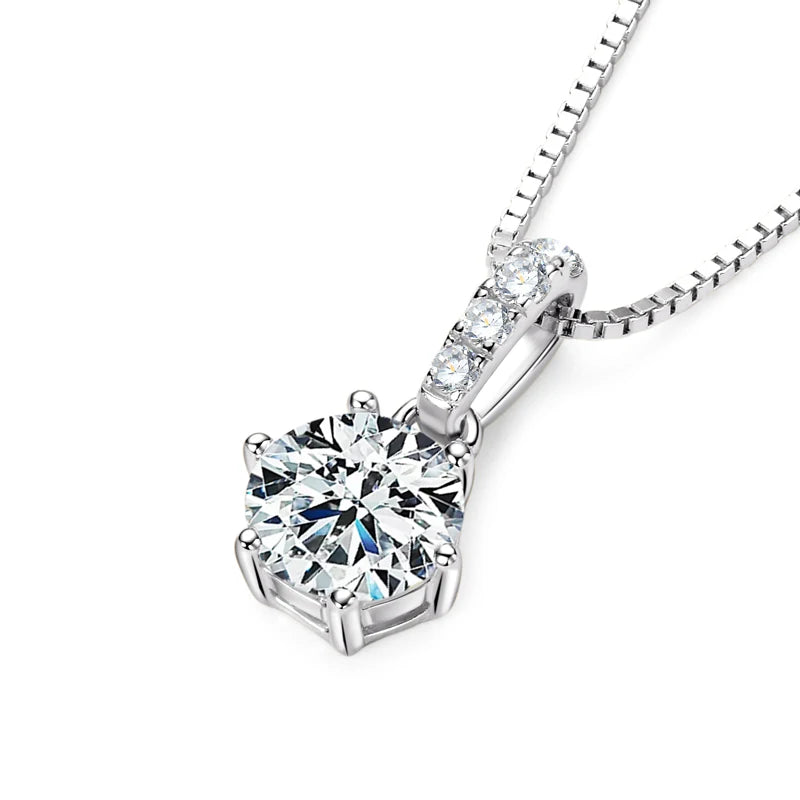 1CT 2CT Moissanite Diamond Pendant Necklace