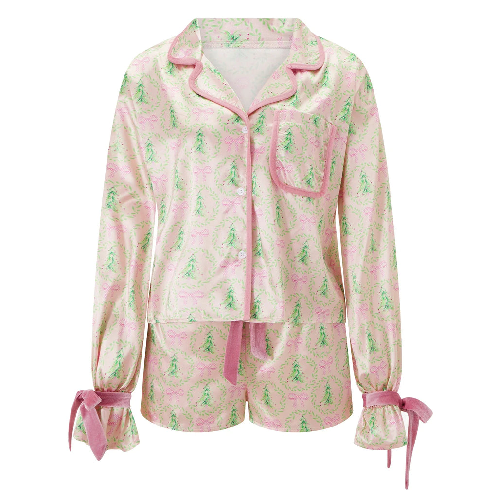 Pajamas Satin Silk Pjs Set Sleepwear