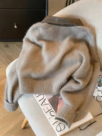 Zipper Cropped Cardigan Sweater Bomber Jacket Vintage