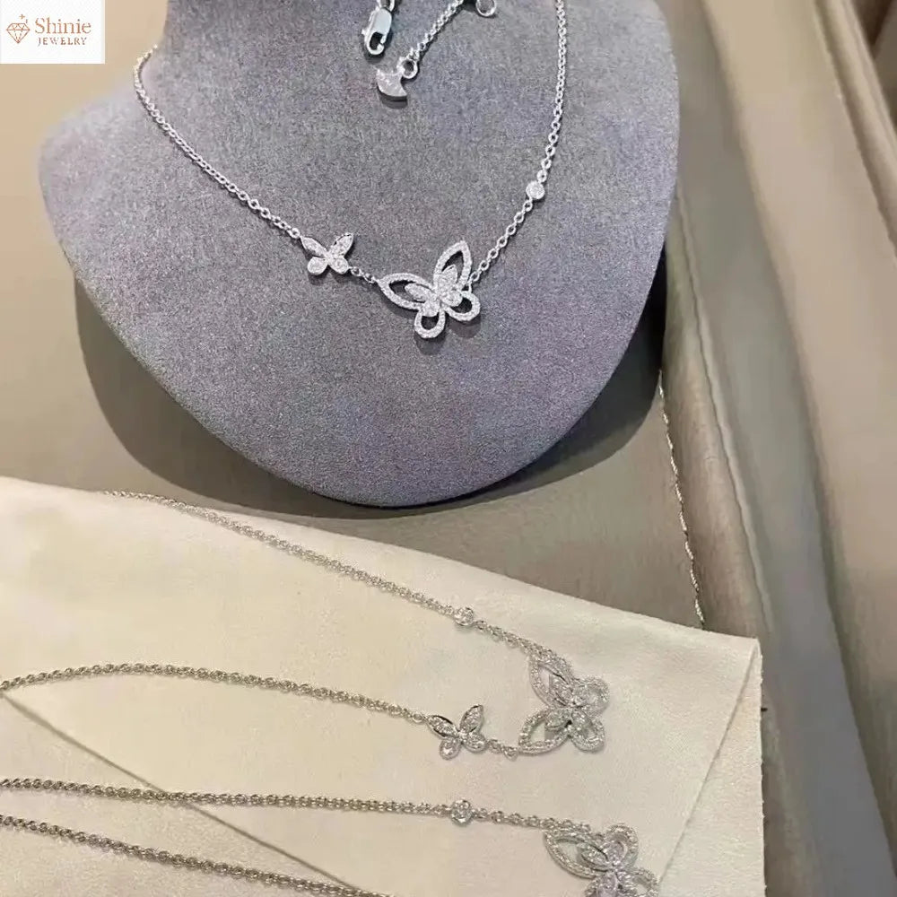 Moissanite Butterfly Fashion Women's Necklace