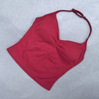 Adjustable Women Scrunch Bra Removable Cups Yoga Tank