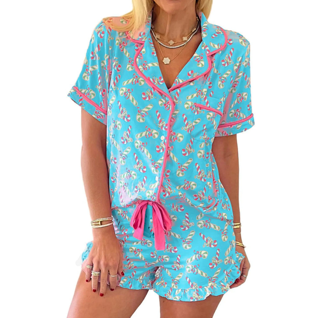 Womens Summer Pajamas  Elastic Waisted Shorts