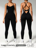 Women's Black Compression Jumpsuit