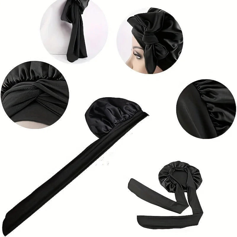2PCS Satin Multi-Use Hair Bonnets