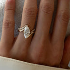 2PC 3CT Marquise Moissanite Bridal Wedding Set, S925 Sterling  silver