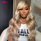 180 Density Brown Roots Ash Blonde Body Wave Lace Frontal Wig 
13x6 Ombre Ash Blonde Human Hair Wigs for Women
